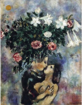  marc - Lovers under lilies contemporary Marc Chagall